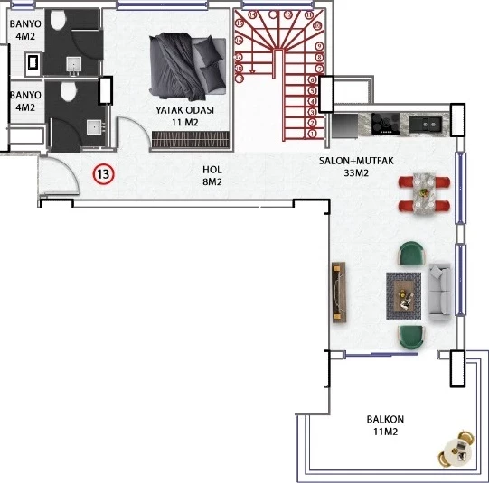 Блок А - 3+1 duplex