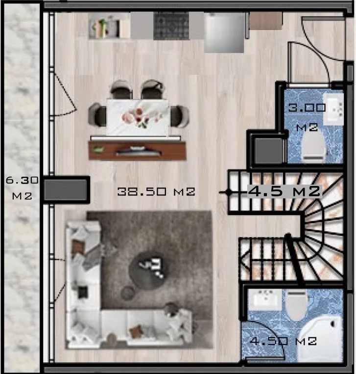 Блок A - 2+1 duplex