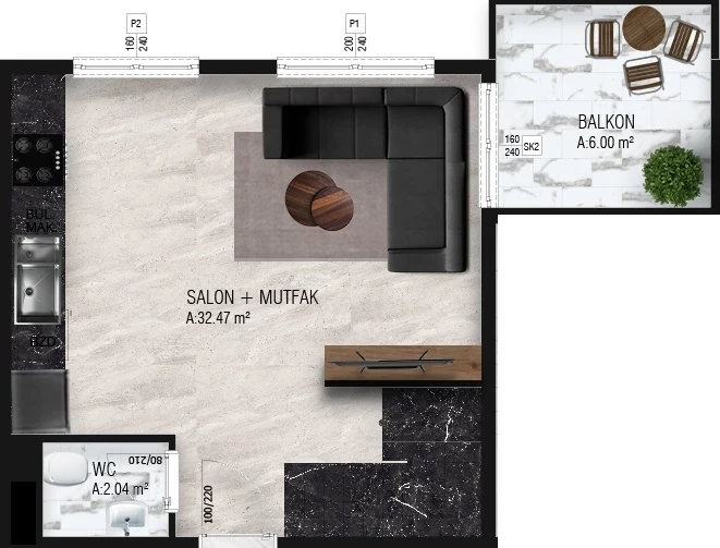 Блок A - 2+1 duplex