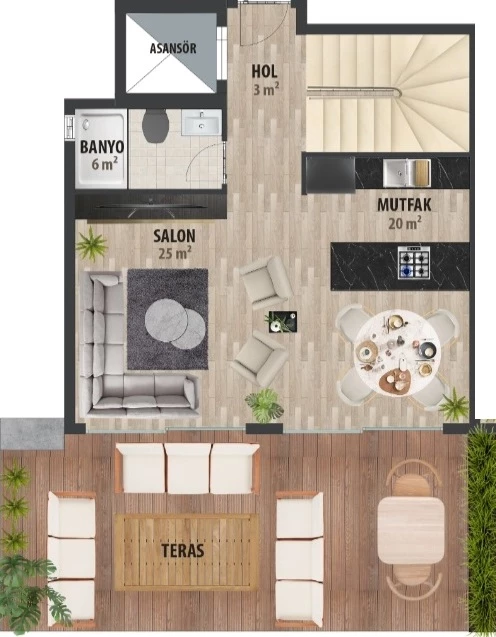 Вилла № 5 - 3+1 triplex