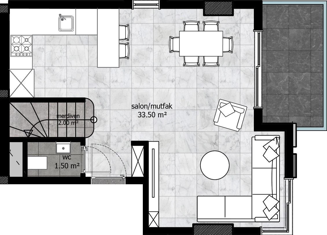 Блок А - 2+1 duplex