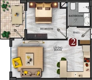 Блок А - 1+1 bahce