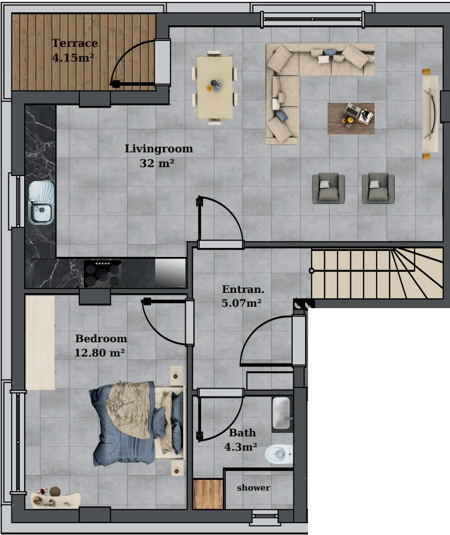 Блок В - 3+1 duplex