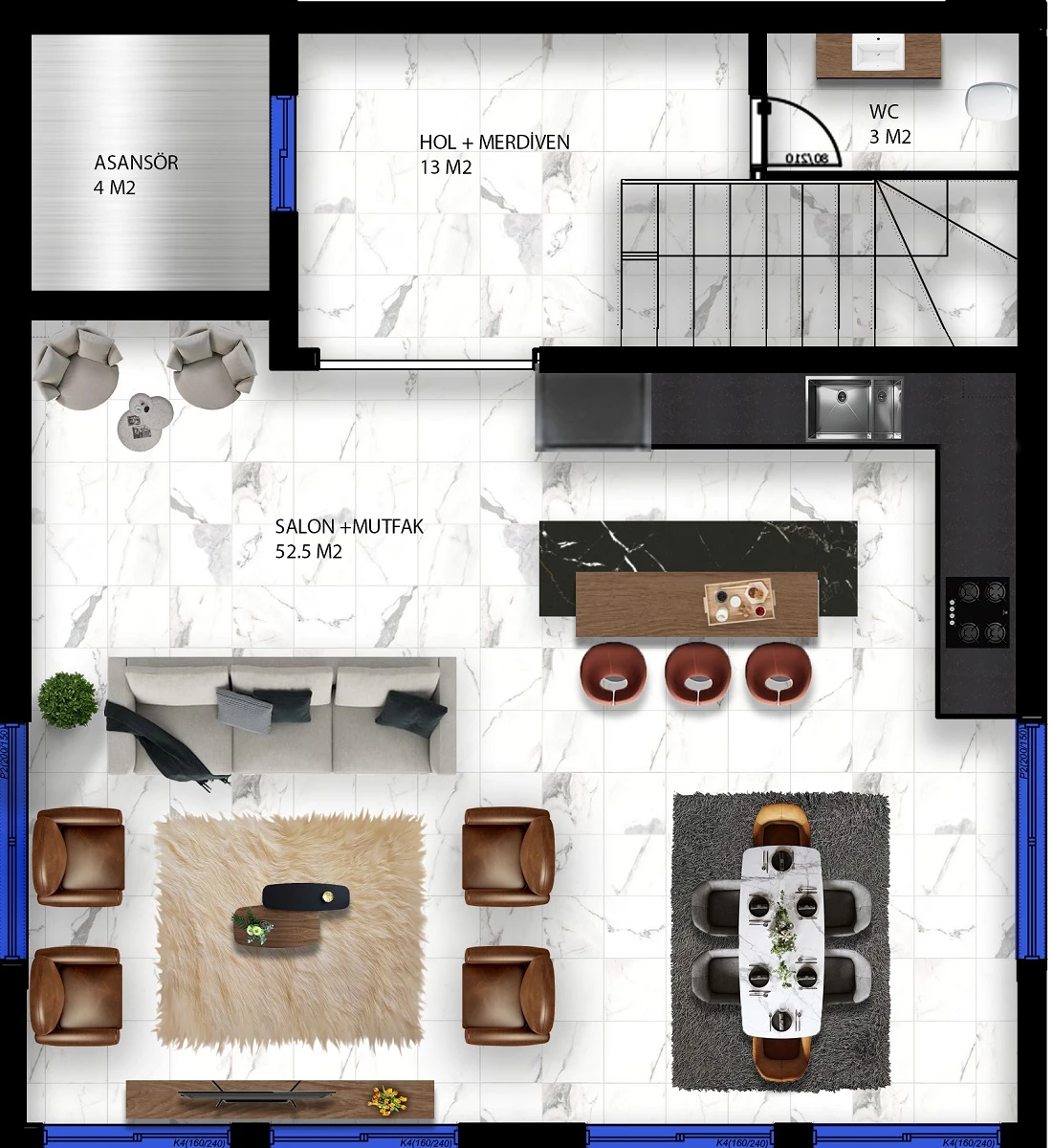 Вилла 1 - 4+1 triplex